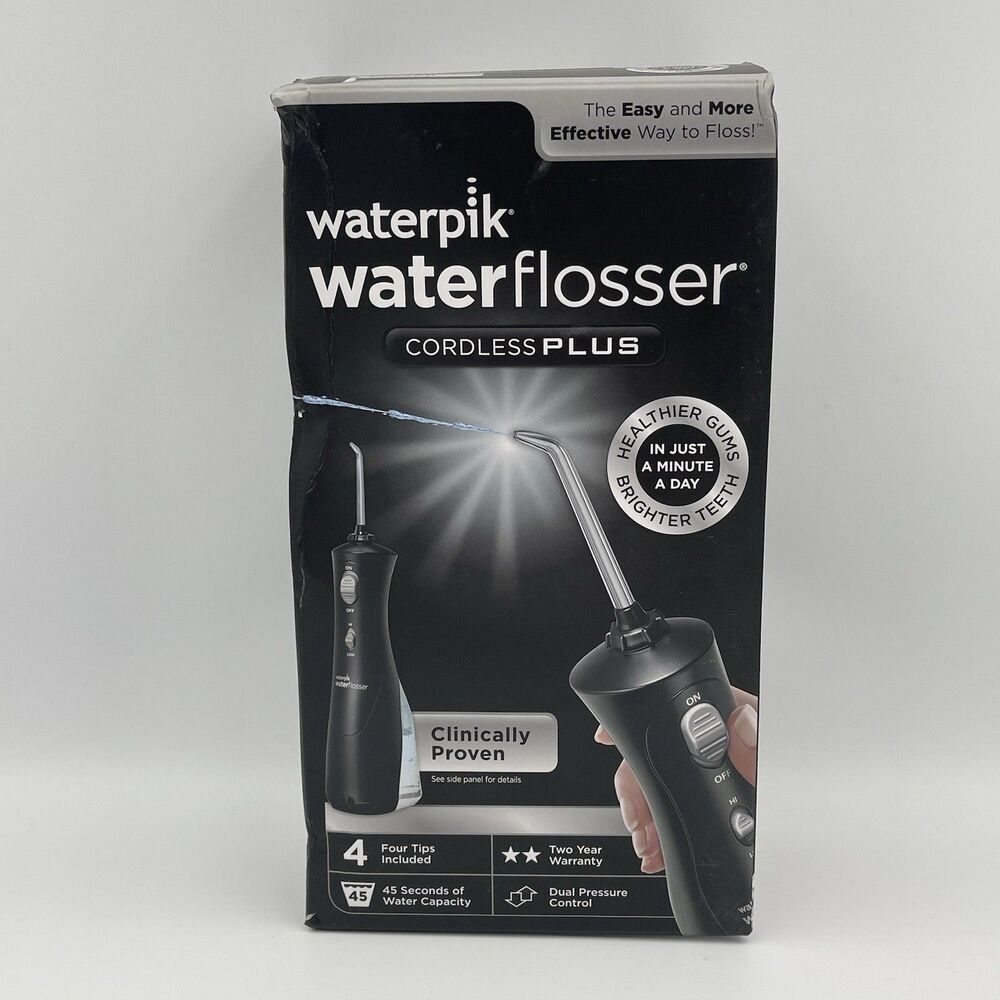 Waterpik Water Flosser Cordless Plus WP-462W - 4 Tips Included - NEW IN BOX NOS
